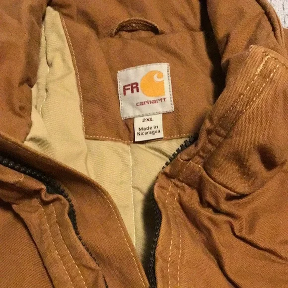 Carhartt Vest Men's 2XL Brown FR Fire Resistant Duck Insulated Workwear Vest - Picture 6 of 9